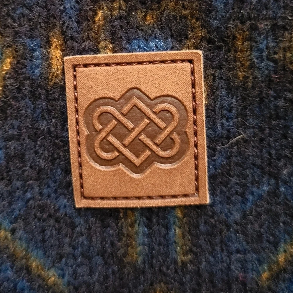 Sherpa jacket hoodie coat mid layer athletic outdoor paisley sustainable blue - Picture 11 of 16